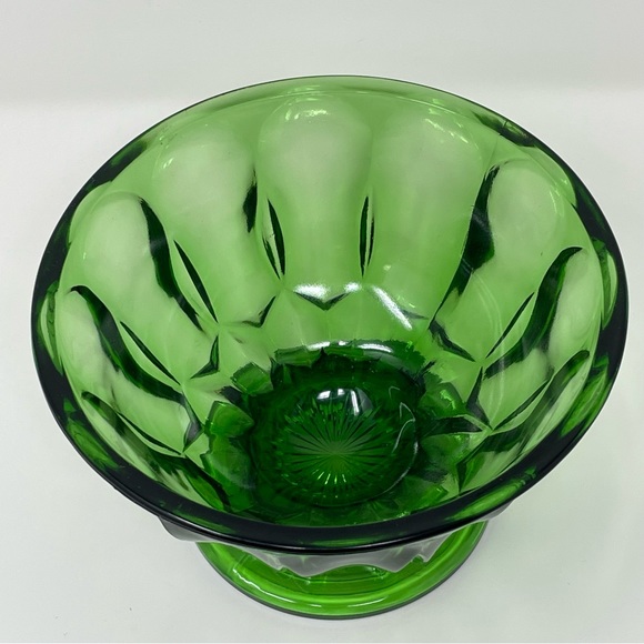 Vintage Candy Dish Bowl Pedestal Collectible Anchor Hocking Forest Emerald Green - Picture 4 of 12